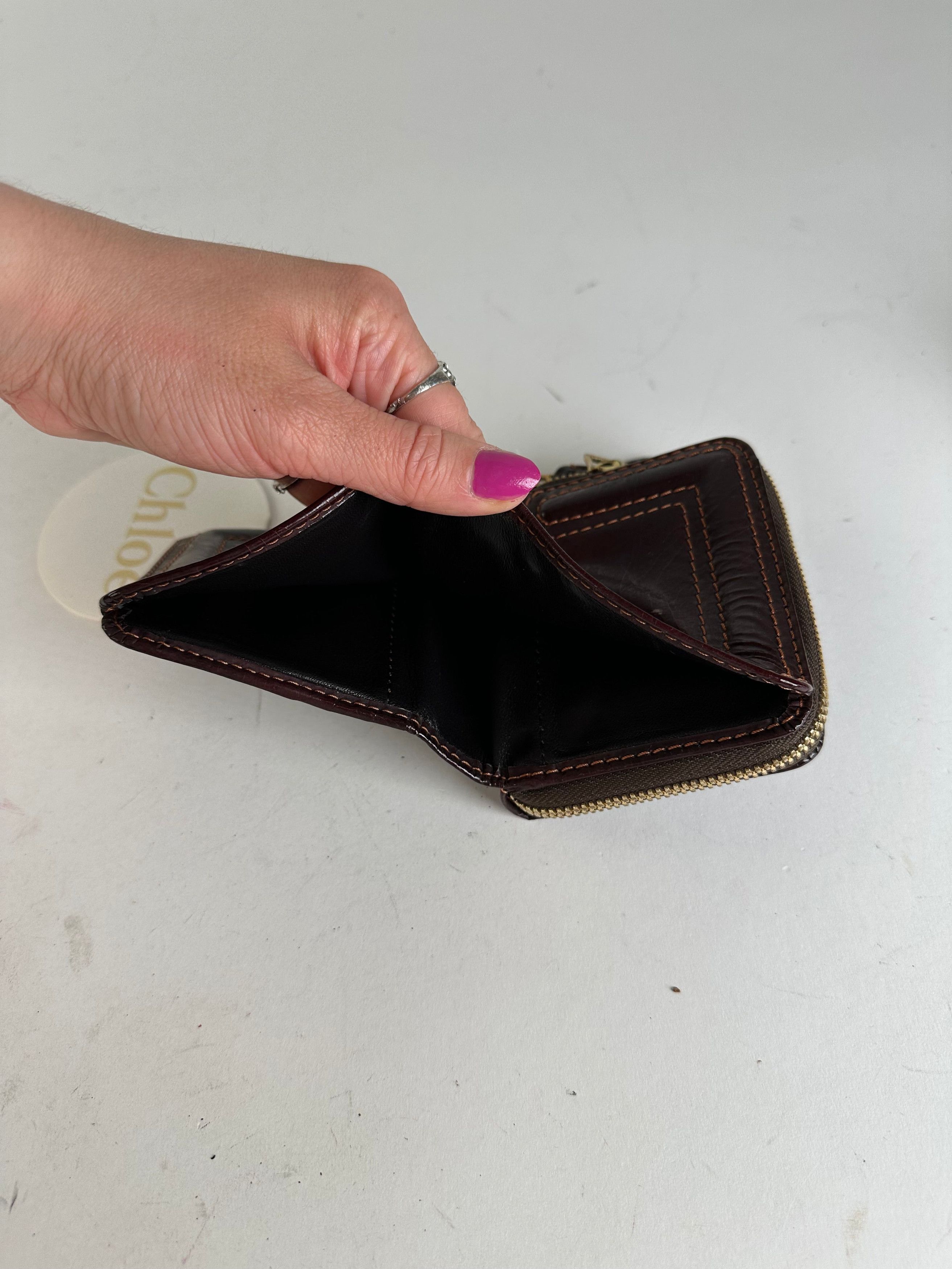 Chloe Vintage Chloé Paddington Leather Wallet Burgundy Size ONE SIZE - 5 Thumbnail