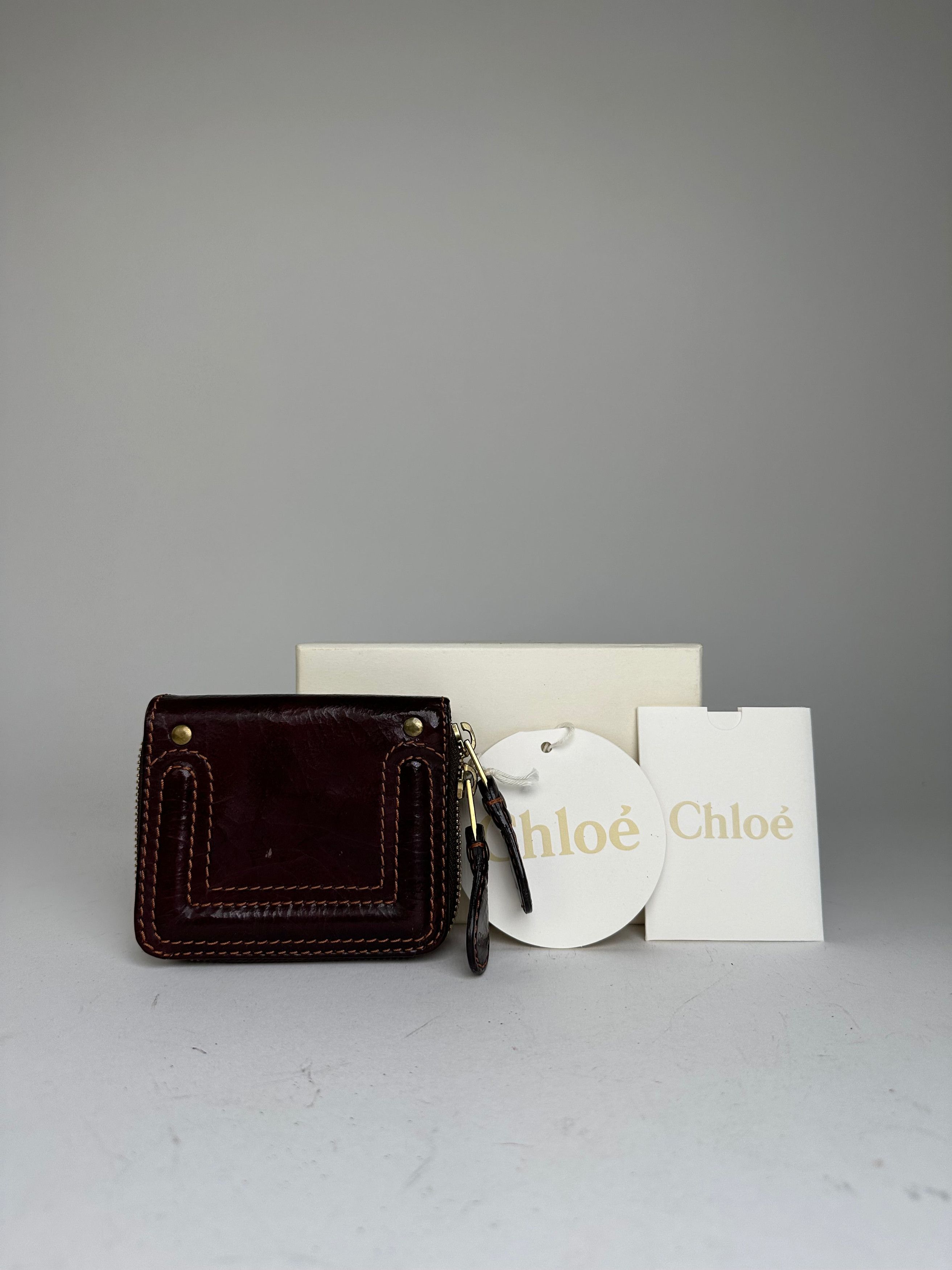 Chloe Vintage Chloé Paddington Leather Wallet Burgundy Size ONE SIZE - 2 Thumbnail