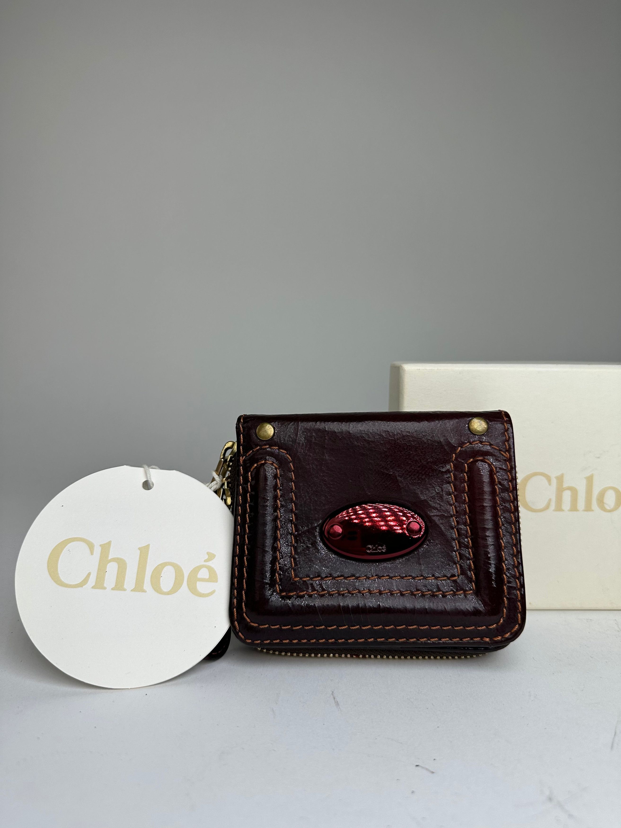 Chloe Vintage Chloé Paddington Leather Wallet Burgundy Size ONE SIZE - 8 Thumbnail