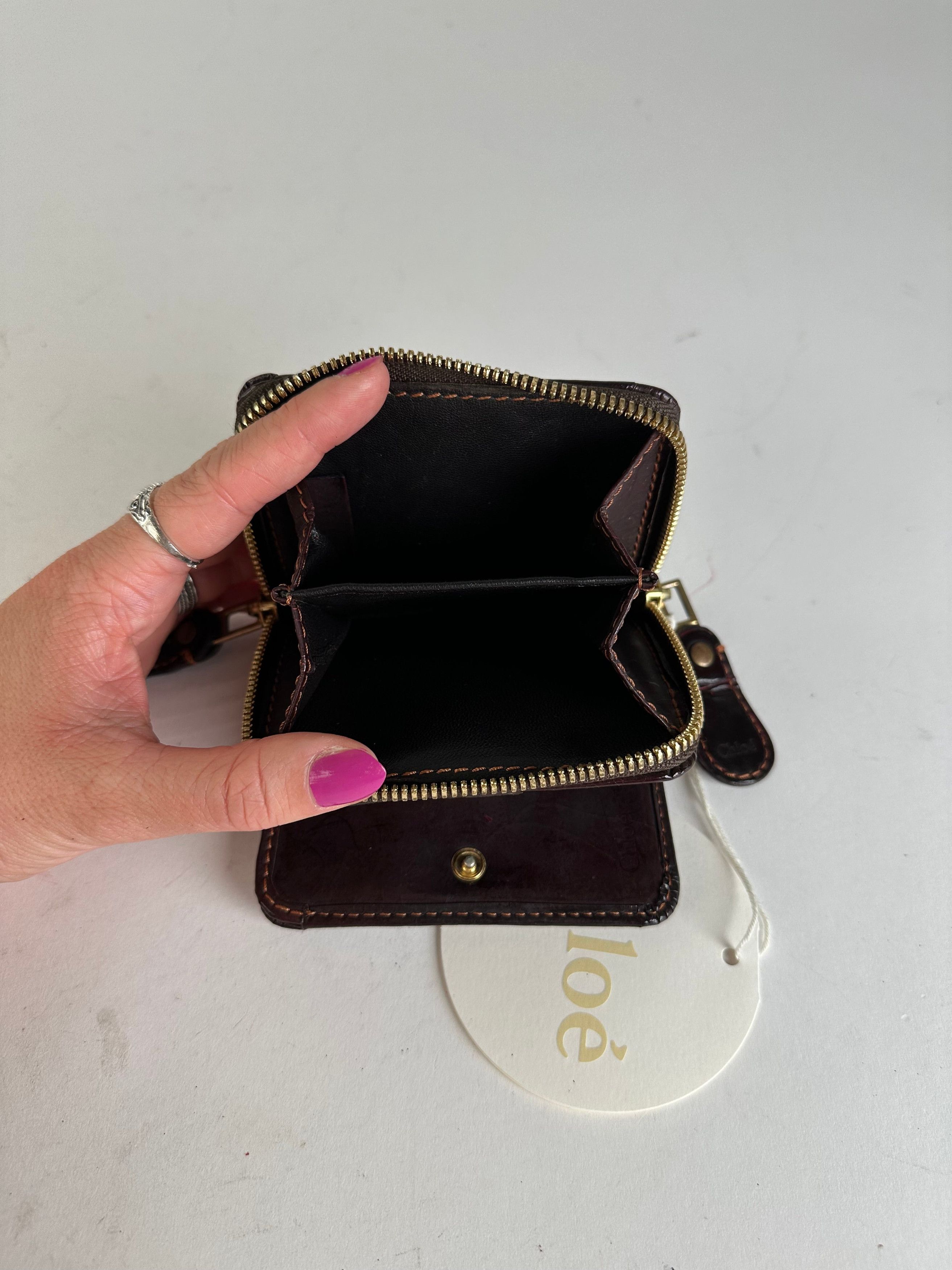 Chloe Vintage Chloé Paddington Leather Wallet Burgundy Size ONE SIZE - 3 Thumbnail