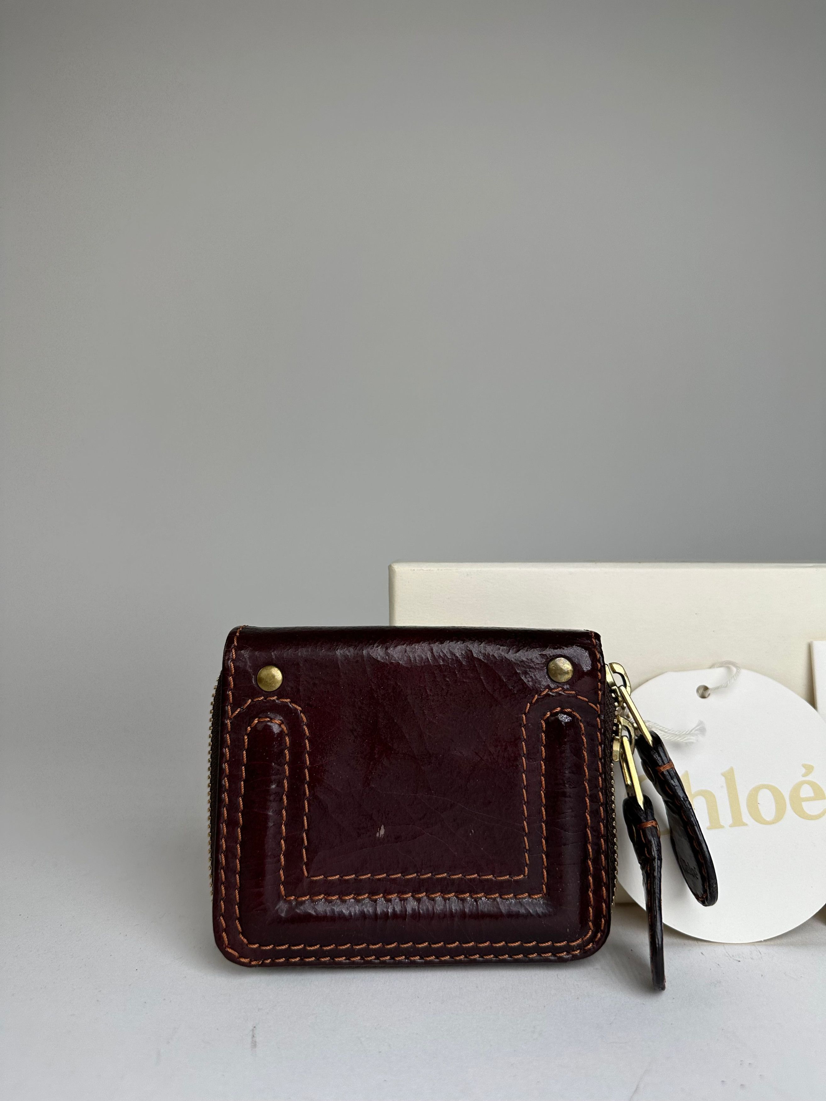 Chloe Vintage Chloé Paddington Leather Wallet Burgundy Size ONE SIZE - 9 Thumbnail