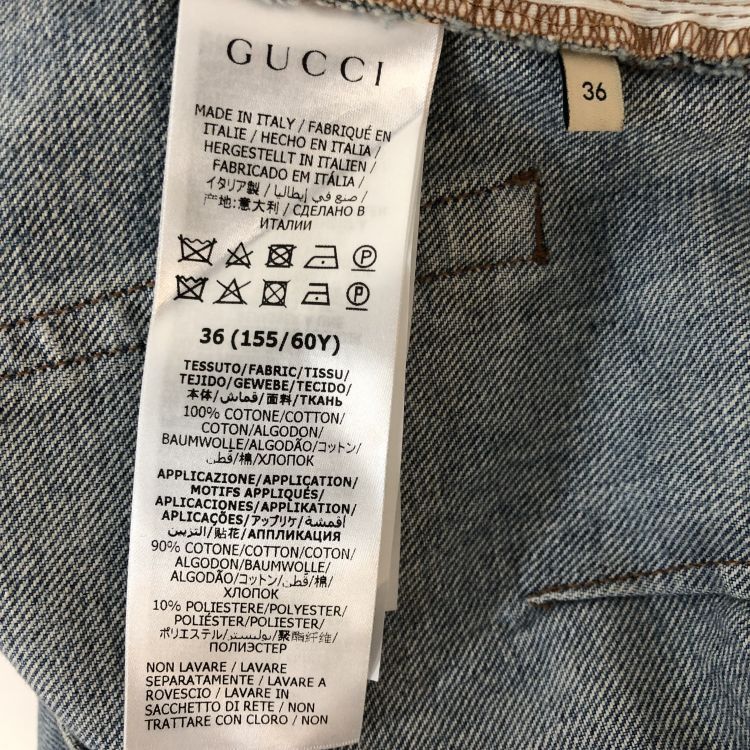 Gucci Gucci Apple Embroidered Denim Mini Skirt Size 36 Size 25" / US 0 / IT 36 - 3 Thumbnail