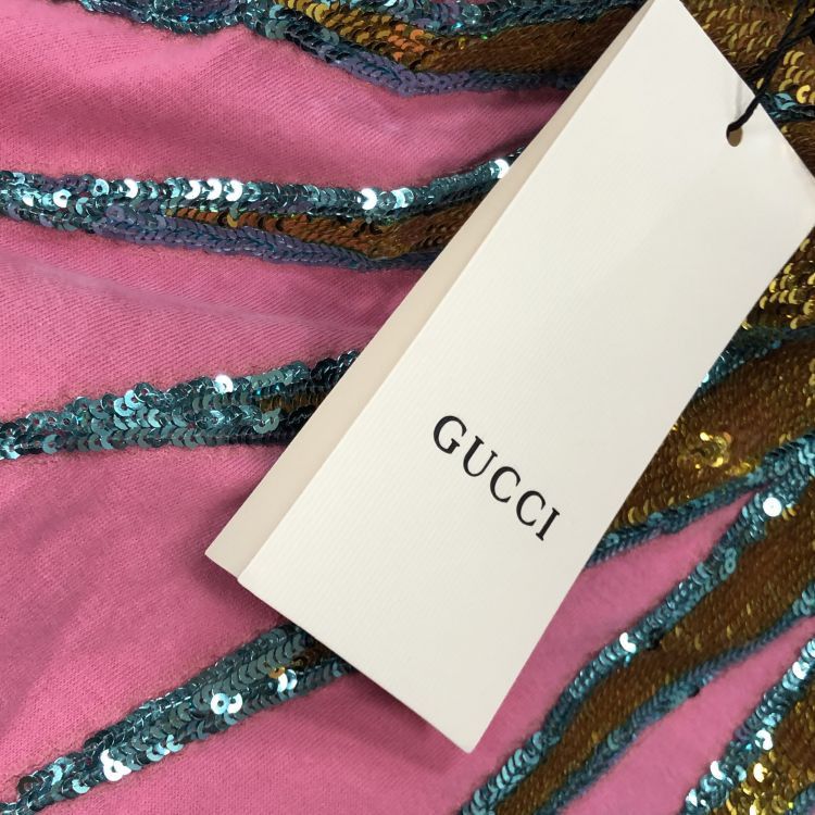 Gucci Gucci Sequin Sun Graphic T-Shirt Size M Size US M / EU 48-50 / 2 - 6 Thumbnail