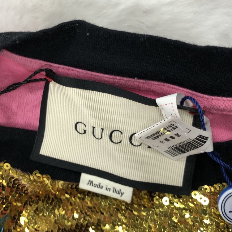 Gucci Gucci Sequin Sun Graphic T-Shirt Size M Size US M / EU 48-50 / 2 - 7 Thumbnail