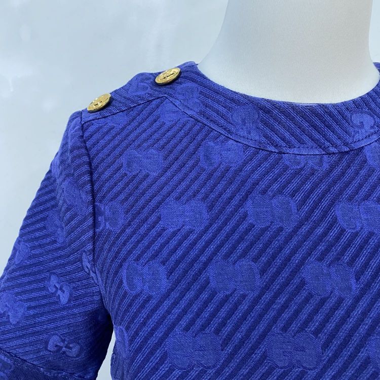 Gucci Gucci Purple Monogram Midi Dress Size 36 Size XS / US 0-2 / IT 36-38 - 6 Thumbnail