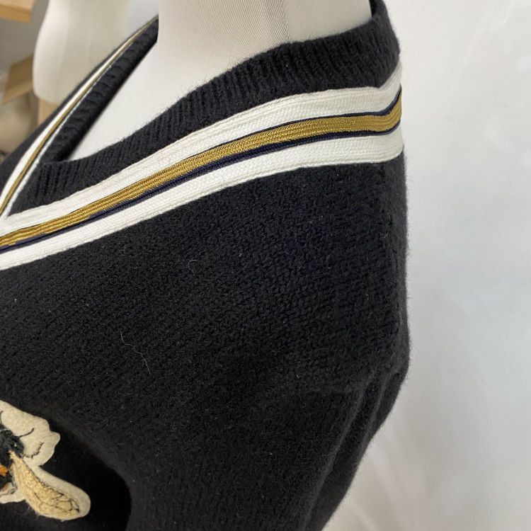 Gucci Gucci Bee Embroidered V-Neck Sweater Size S Size US S / EU 44-46 / 1 - 8 Thumbnail