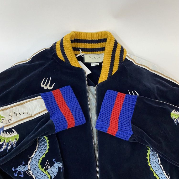 Gucci Gucci Dragon Embroidery Bomber Jacket Size L Size US L / EU 52-54 / 3 - 12 Thumbnail