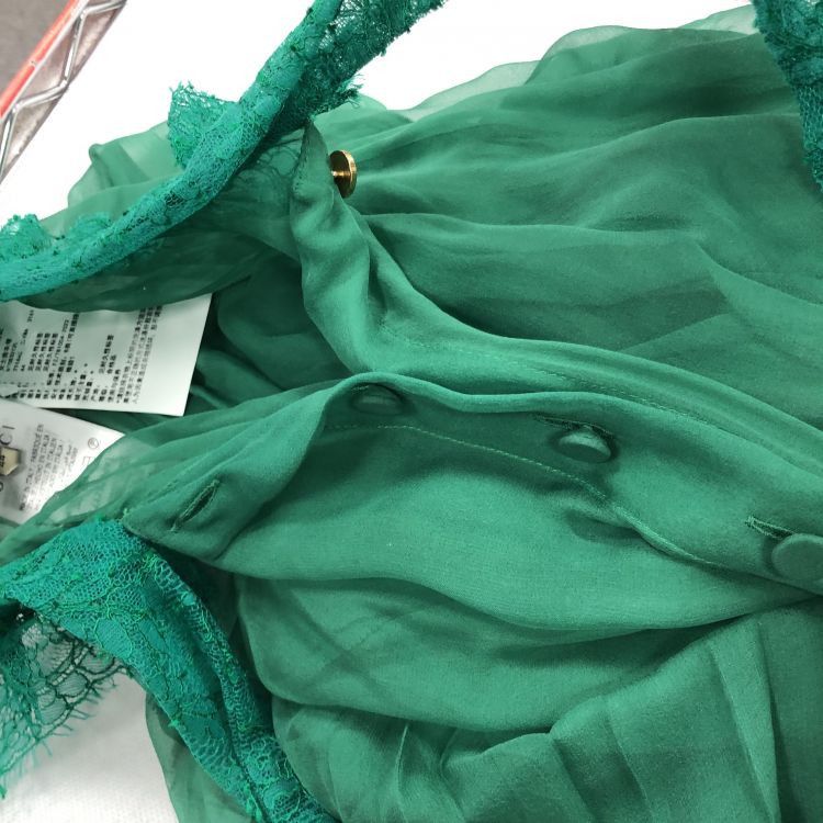 Gucci Gucci Green Silk Lace Midi Dress Size 44 Size M / US 6-8 / IT 42-44 - 9 Thumbnail