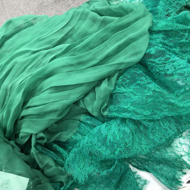 Gucci Gucci Green Silk Lace Midi Dress Size 44 Size M / US 6-8 / IT 42-44 - 11 Thumbnail