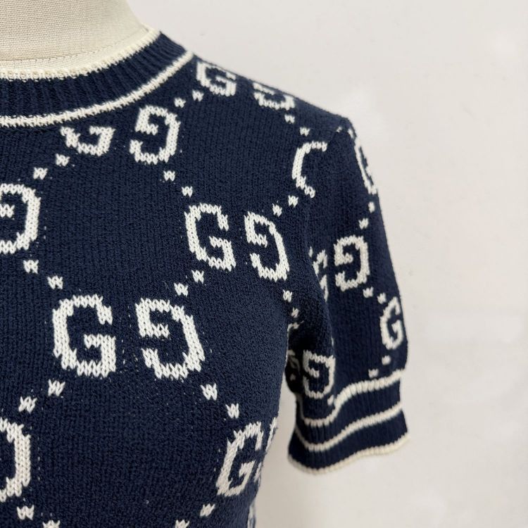 Gucci Gucci GG Monogram Short Sleeve Knit Top Size XS Size XS / US 0-2 / IT 36-38 - 8 Thumbnail