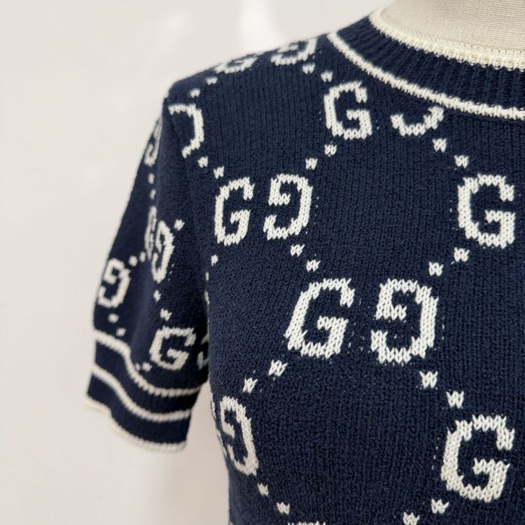 Gucci Gucci GG Monogram Short Sleeve Knit Top Size XS Size XS / US 0-2 / IT 36-38 - 7 Thumbnail