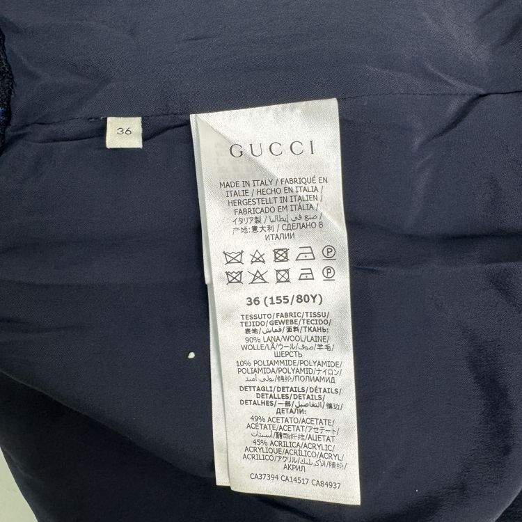 Gucci Gucci Navy Wool Blend Mini Dress Size IT 36 Size XS / US 0-2 / IT 36-38 - 4 Thumbnail