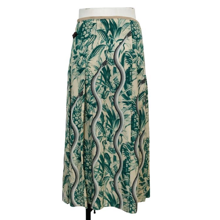 Gucci Gucci Snake Print Silk Midi Skirt Size 40 Size 27" / US 4 / IT 40 - 2 Thumbnail