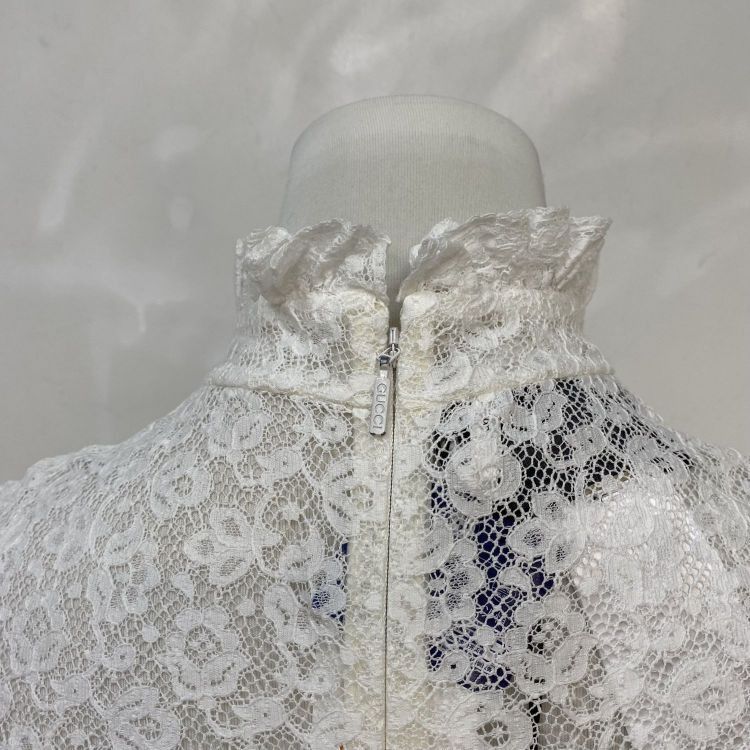 Gucci Gucci White Lace Buttoned Midi Dress Size 38 Size XS / US 0-2 / IT 36-38 - 9 Thumbnail