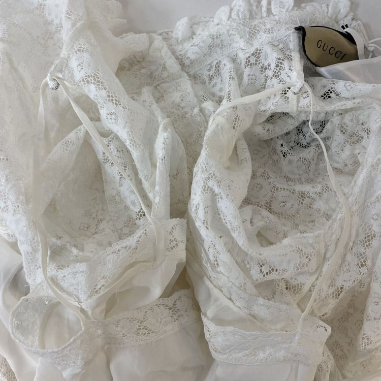 Gucci Gucci White Lace Buttoned Midi Dress Size 38 Size XS / US 0-2 / IT 36-38 - 10 Thumbnail