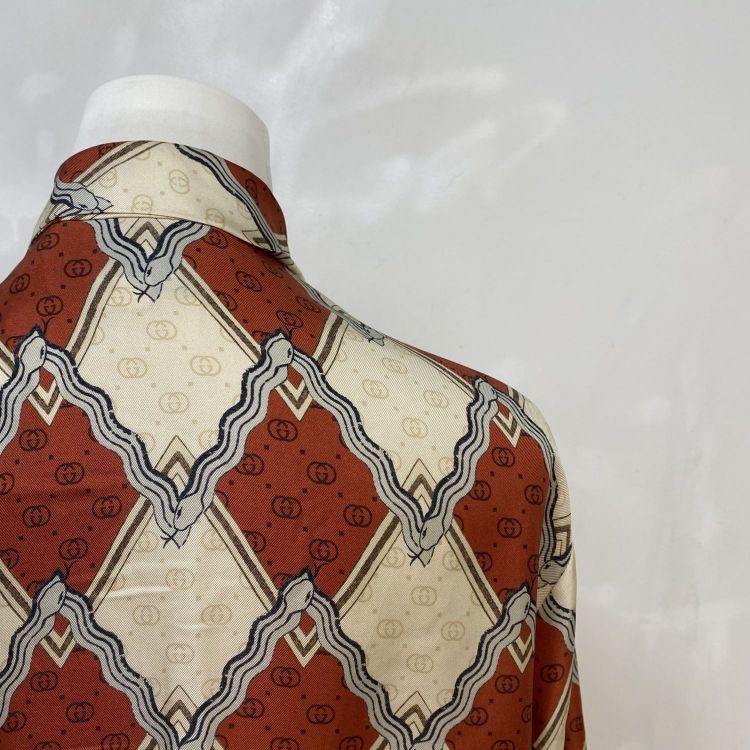 Gucci Gucci Silk Patterned Pussy Bow Blouse Size 42 Size M / US 6-8 / IT 42-44 - 8 Thumbnail