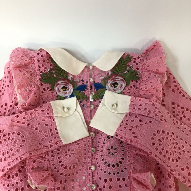 Gucci Gucci Floral Embroidered Eyelet Midi Dress Size 42 Size M / US 6-8 / IT 42-44 - 15 Thumbnail