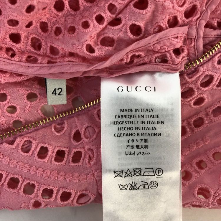 Gucci Gucci Floral Embroidered Eyelet Midi Dress Size 42 Size M / US 6-8 / IT 42-44 - 6 Thumbnail