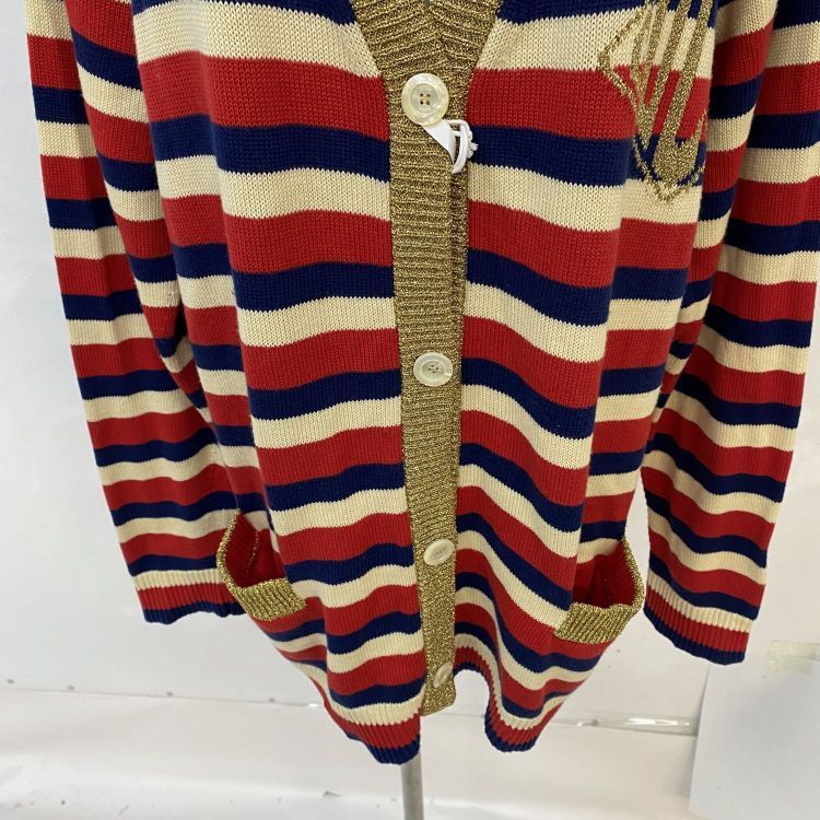 Gucci Gucci Metallic Stripe Cardigan Size M Size US M / EU 48-50 / 2 - 7 Thumbnail