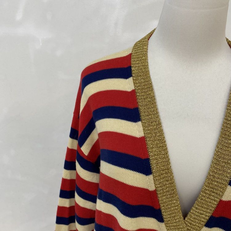Gucci Gucci Metallic Stripe Cardigan Size M Size US M / EU 48-50 / 2 - 8 Thumbnail