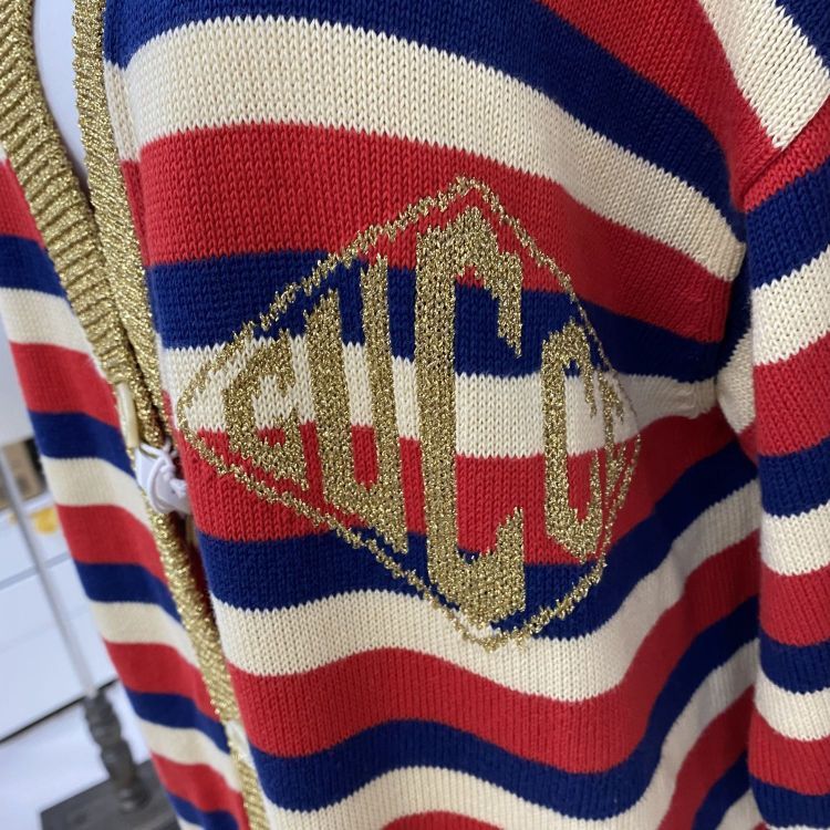 Gucci Gucci Metallic Stripe Cardigan Size M Size US M / EU 48-50 / 2 - 6 Thumbnail