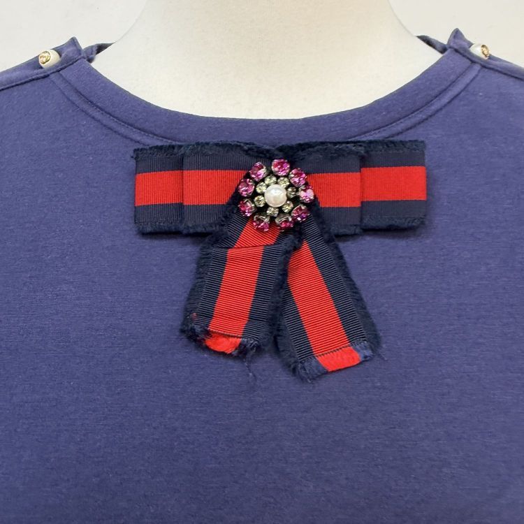 Gucci Gucci Bow Pearl Web Dress Size S Size S / US 4 / IT 40 - 7 Thumbnail