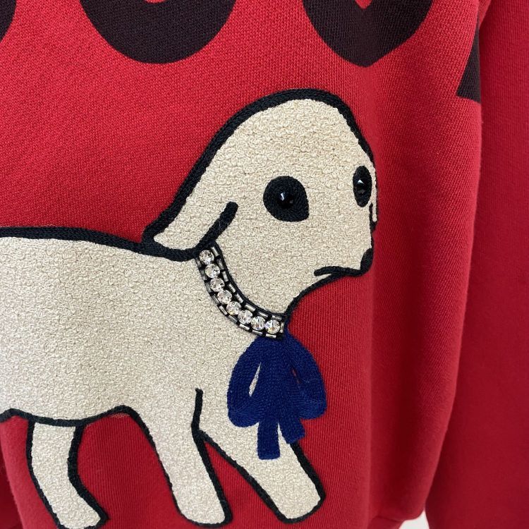 Gucci Gucci Lamb Appliqué Sweatshirt Red Size S Size US S / EU 44-46 / 1 - 6 Thumbnail