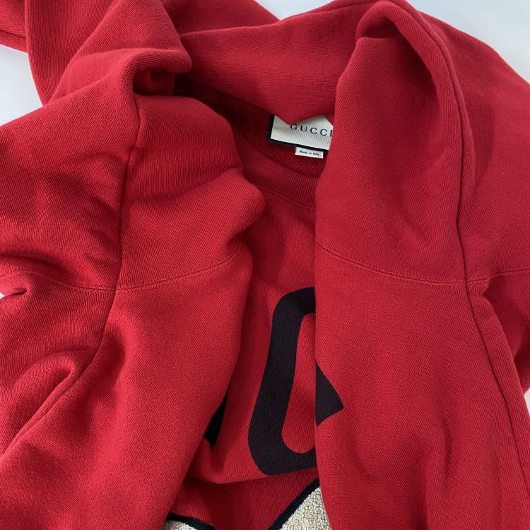 Gucci Gucci Lamb Appliqué Sweatshirt Red Size S Size US S / EU 44-46 / 1 - 11 Thumbnail