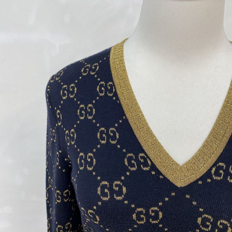 Gucci Gucci GG Monogram V-Neck Sweater Size XS Size XS / US 0-2 / IT 36-38 - 6 Thumbnail