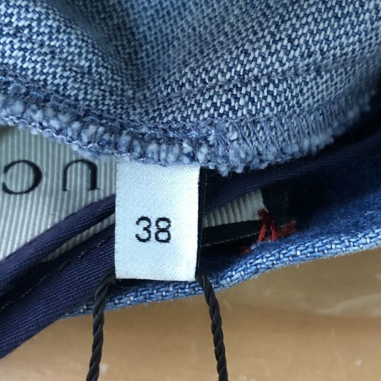 Gucci Gucci Web Detail Denim Mini Skirt Size 38 Size 26" / US 2 / IT 38 - 4 Thumbnail
