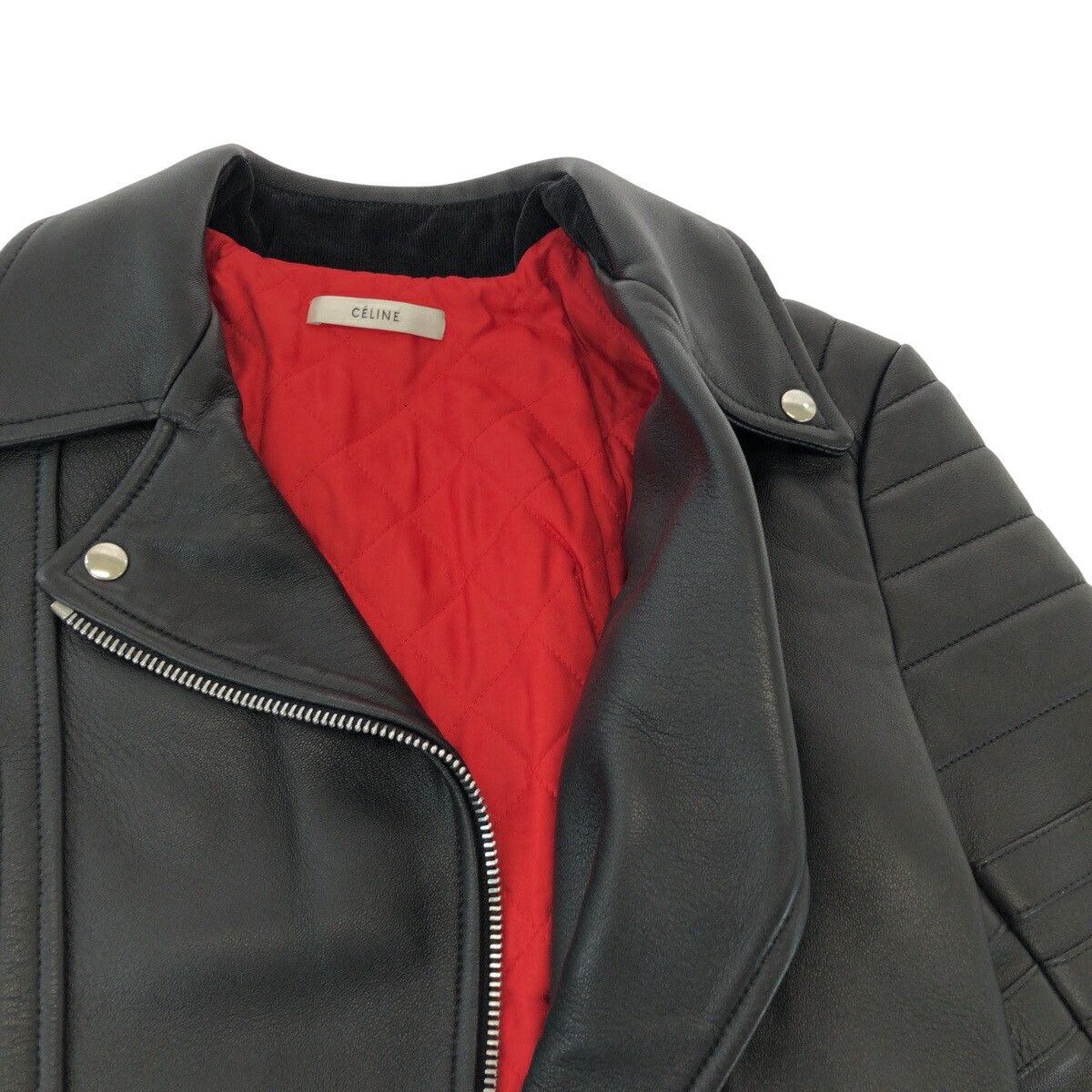 Celine Celine CELINE Phoebe Leather Riders Jacket Leather Outerwear 251904533 DUTY FREE for USA Size ONE SIZE - 6 Thumbnail