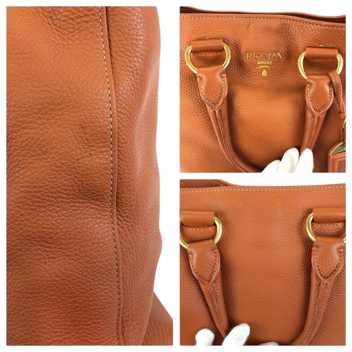 Prada Prada Prada Vitello Daino 2way Leather Tote Bag Leather Tote Bag DUTY FREE for USA Size ONE SIZE - 6 Thumbnail
