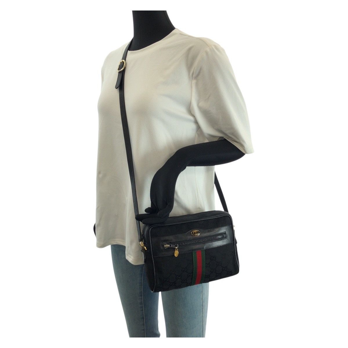 Gucci Gucci Gucci GG Canvas Leather Shoulder Bag Leather Shoulder Bag 42013654 DUTY FREE for USA Size ONE SIZE - 7 Thumbnail
