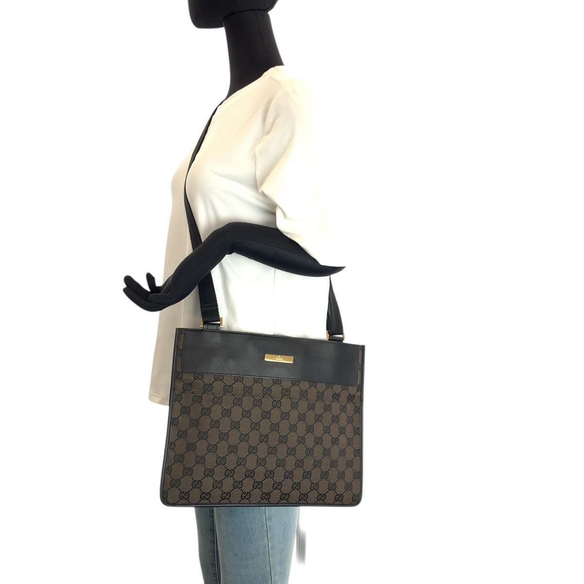 Gucci Gucci Gucci GG Canvas Leather Shoulder Bag Textile Shoulder Bag 0190354 DUTY FREE for USA Size ONE SIZE - 6 Thumbnail
