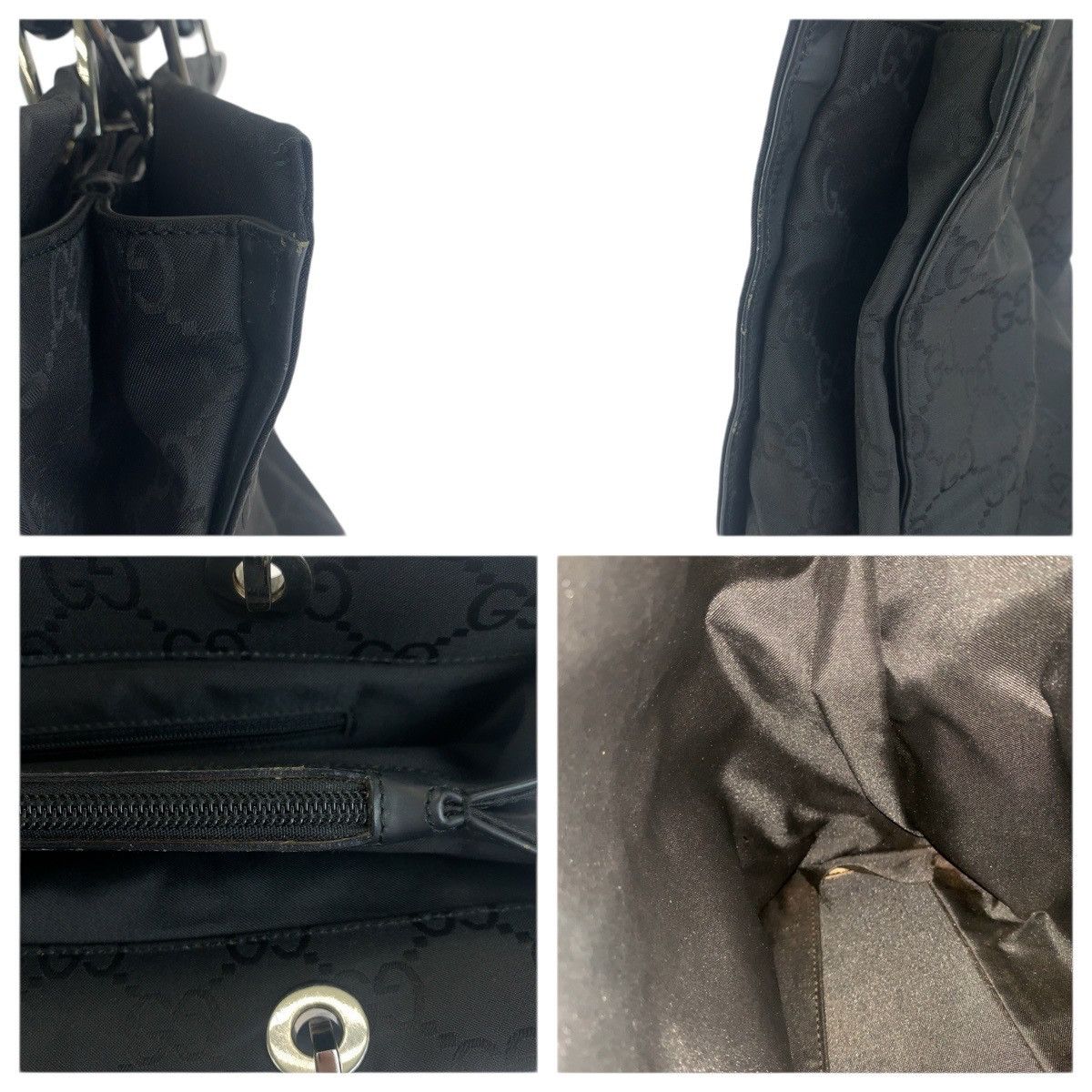 Gucci Gucci Gucci Bamboo Nylon Handbag Textile Tote Bag 0020101 DUTY FREE for USA Size ONE SIZE - 6 Thumbnail