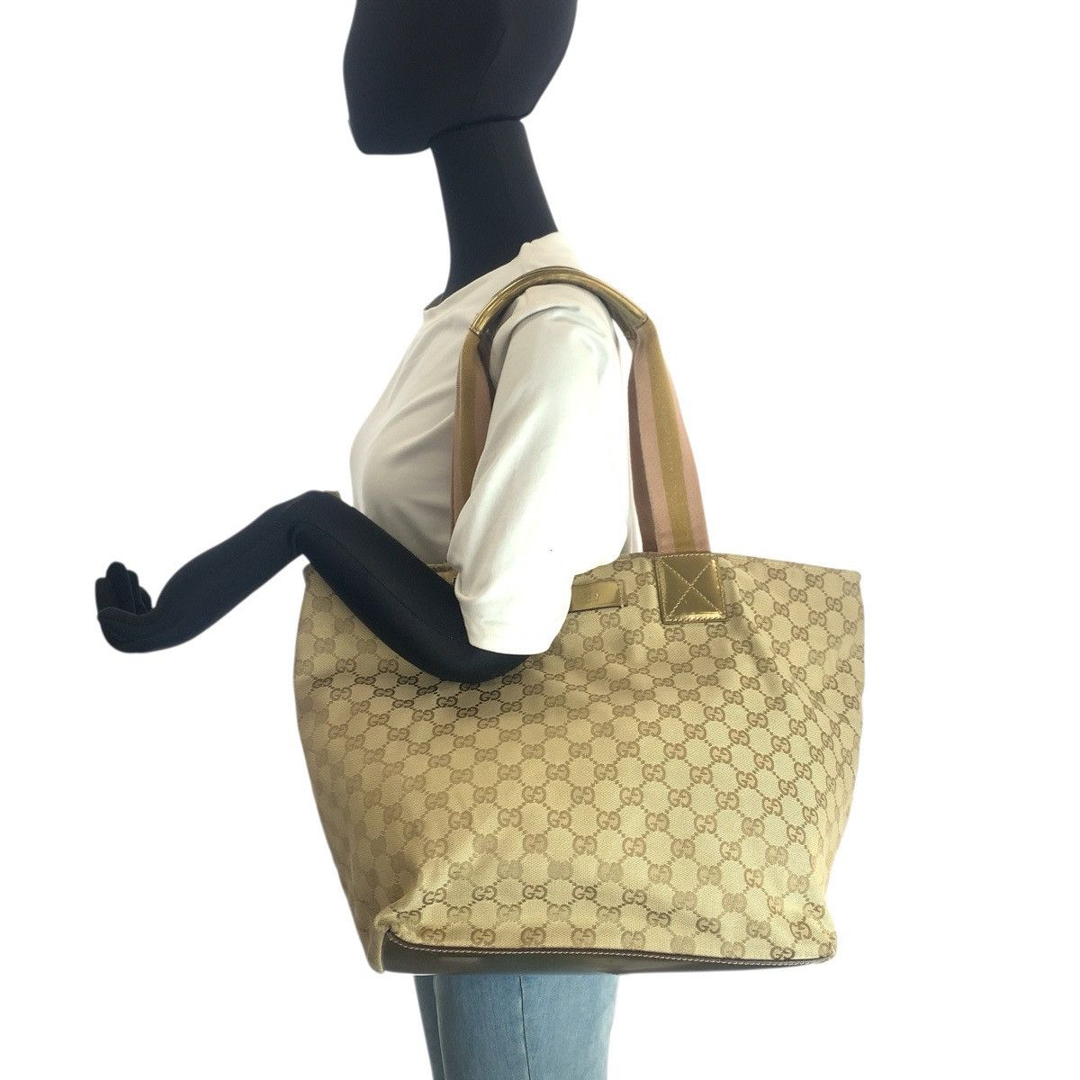 Gucci Gucci Gucci GG Canvas Tote Bag Textile Tote Bag 131231 DUTY FREE for USA Size ONE SIZE - 7 Thumbnail