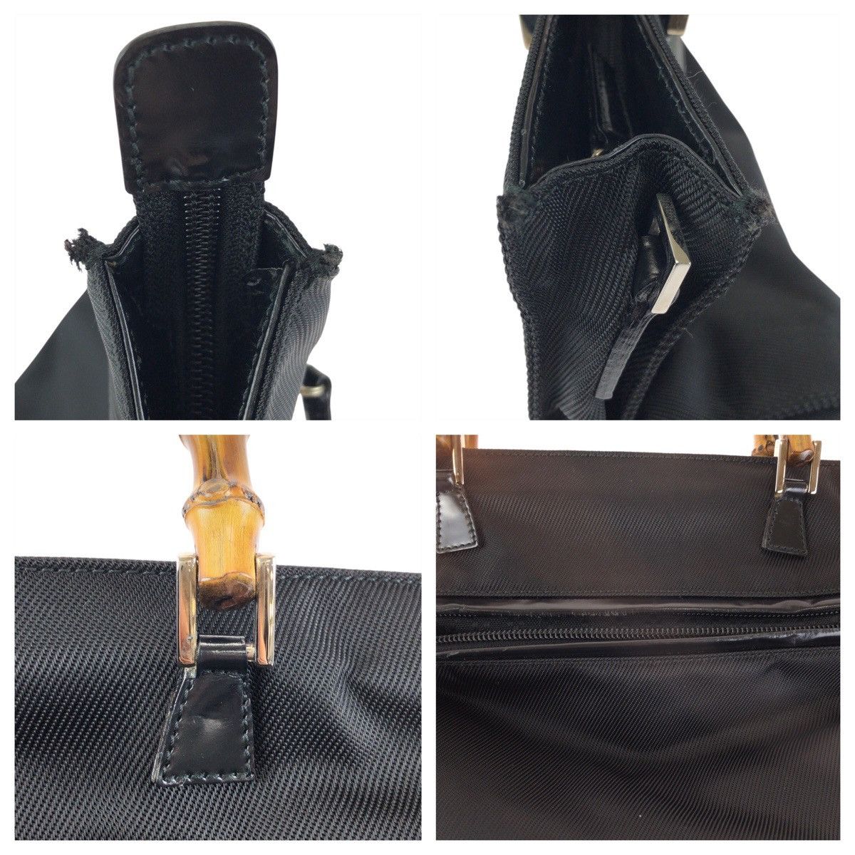 Gucci Gucci Gucci Bamboo Nylon Leather Tote Bag Textile Tote Bag 00110951878 DUTY FREE for USA Size ONE SIZE - 5 Thumbnail