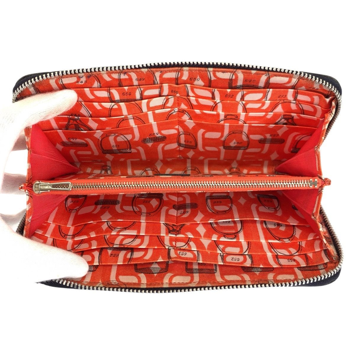 Hermes Hermes Hermes Azap Long SilkIn Ostrich Long Wallet Leather Long Wallet X DUTY FREE for USA Size ONE SIZE - 4 Thumbnail