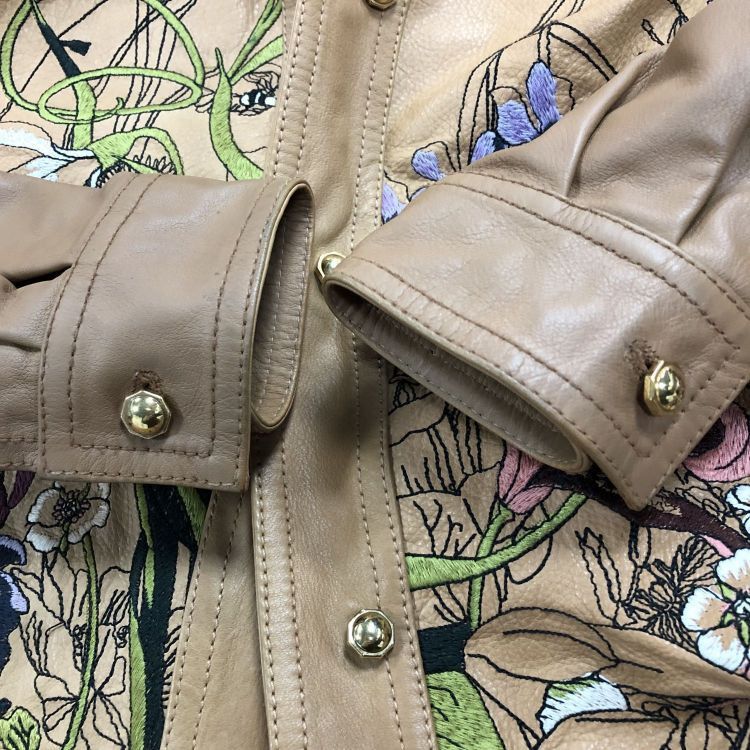 Gucci Gucci Floral Leather Jacket Size 40 Size S / US 4 / IT 40 - 7 Thumbnail