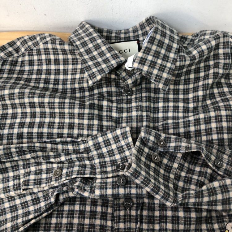 Gucci Gucci Checkered Shirt with Embroidery Size S Size US S / EU 44-46 / 1 - 12 Thumbnail