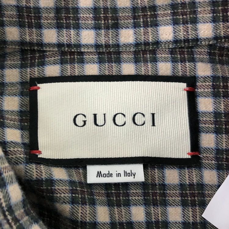 Gucci Gucci Checkered Shirt with Embroidery Size S Size US S / EU 44-46 / 1 - 3 Thumbnail