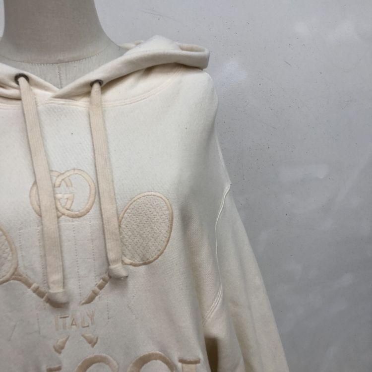 Gucci Gucci Tennis Embroidery Hoodie Beige M Size US M / EU 48-50 / 2 - 8 Thumbnail