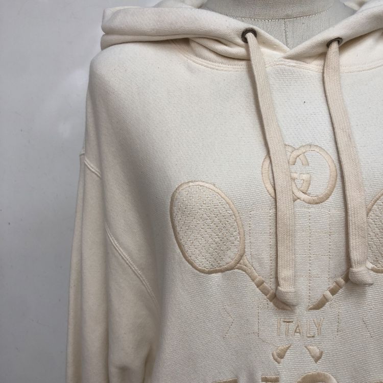 Gucci Gucci Tennis Embroidery Hoodie Beige M Size US M / EU 48-50 / 2 - 9 Thumbnail