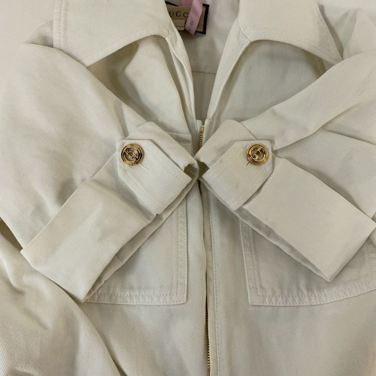Gucci Gucci White Cotton Zip-Front Midi Dress Size 42 Size M / US 6-8 / IT 42-44 - 11 Thumbnail