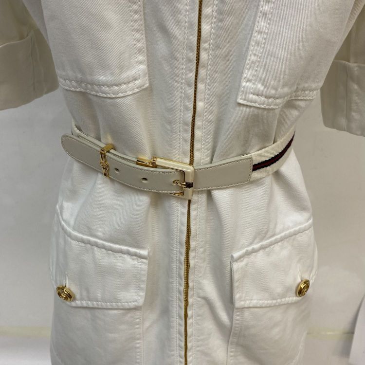 Gucci Gucci White Cotton Zip-Front Midi Dress Size 42 Size M / US 6-8 / IT 42-44 - 7 Thumbnail