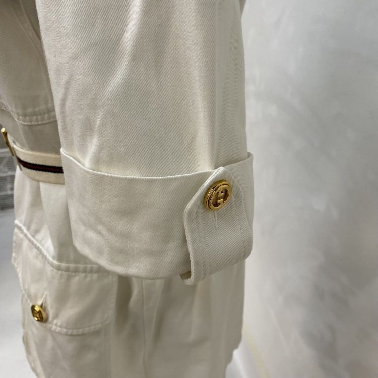 Gucci Gucci White Cotton Zip-Front Midi Dress Size 42 Size M / US 6-8 / IT 42-44 - 8 Thumbnail