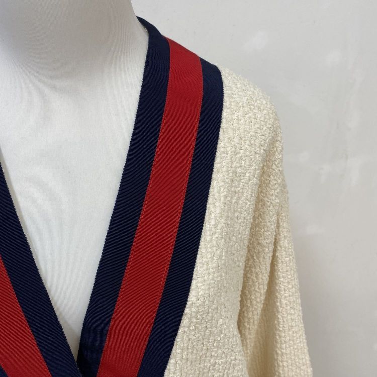 Gucci Gucci Web Trim Bouclé Jacket Size 36 Size XS / US 0-2 / IT 36-38 - 7 Thumbnail
