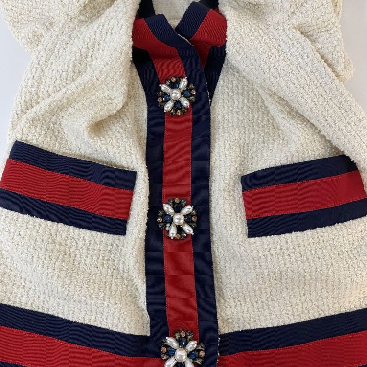 Gucci Gucci Web Trim Bouclé Jacket Size 36 Size XS / US 0-2 / IT 36-38 - 11 Thumbnail