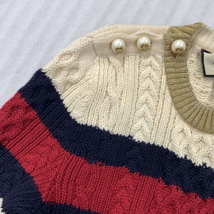 Gucci Gucci Striped Cable Knit Pearl Button Sweater Size L Size L / US 10 / IT 46 - 6 Thumbnail