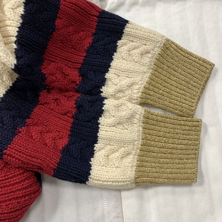 Gucci Gucci Striped Cable Knit Pearl Button Sweater Size L Size L / US 10 / IT 46 - 9 Thumbnail